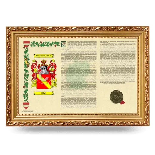 Glud Armorial Landscape Framed - Gold
