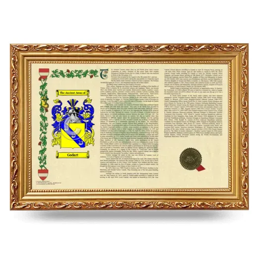 Godart Armorial Landscape Framed - Gold