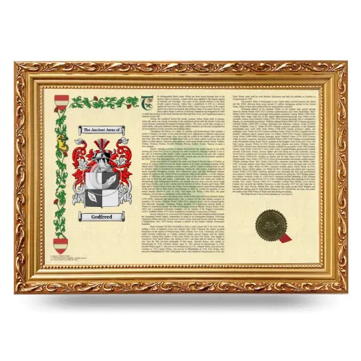 Godfreed Armorial Landscape Framed - Gold
