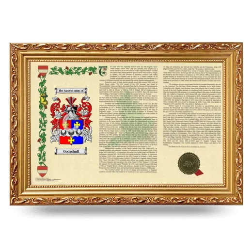 Godschall Armorial Landscape Framed - Gold