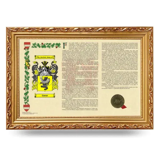 Goese Armorial Landscape Framed - Gold
