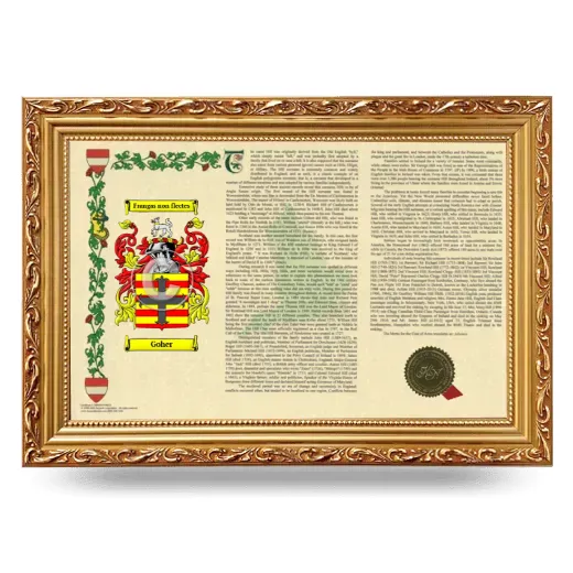 Goher Armorial Landscape Framed - Gold