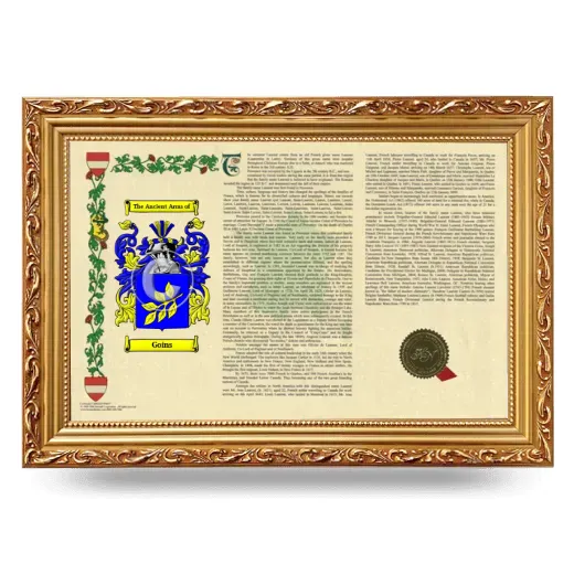 Goins Armorial Landscape Framed - Gold