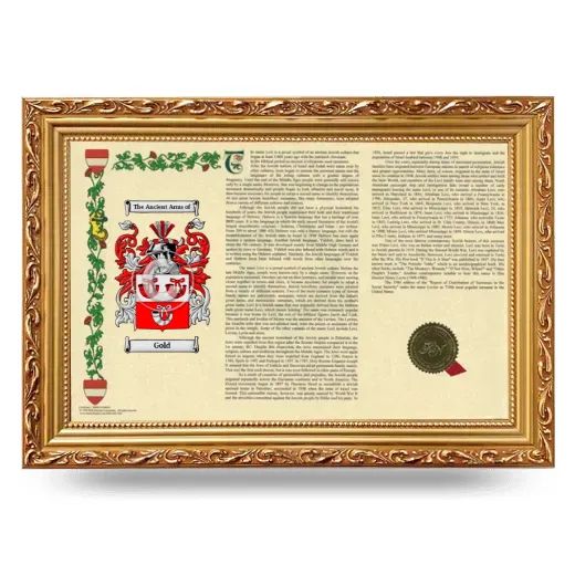 Gold Armorial Landscape Framed - Gold