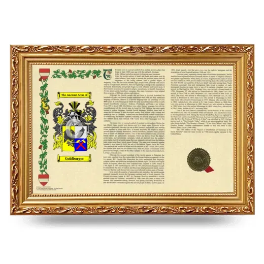 Goldburger Armorial Landscape Framed - Gold