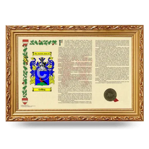 Golling Armorial Landscape Framed - Gold