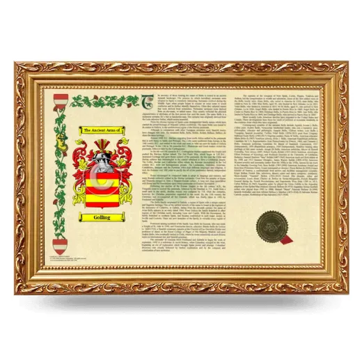Golling Armorial Landscape Framed - Gold