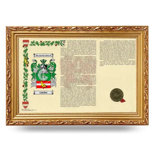 Gombar Armorial Landscape Framed - Gold