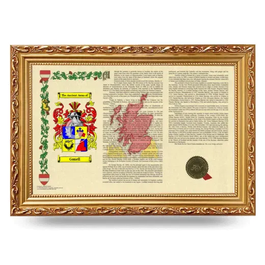 Gonell Armorial Landscape Framed - Gold