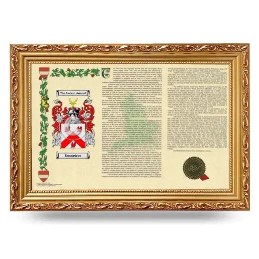 Goosetree Armorial Landscape Framed - Gold