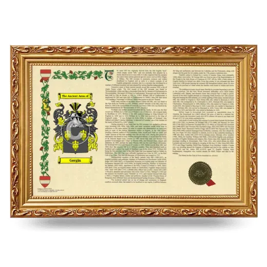 Gorgin Armorial Landscape Framed - Gold