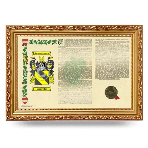 Gossweiler Armorial Landscape Framed - Gold