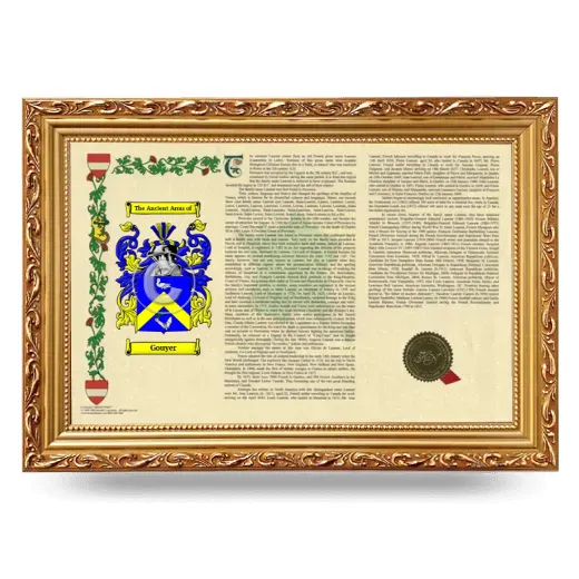 Gouyer Armorial Landscape Framed - Gold