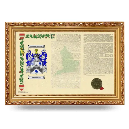 Goventray Armorial Landscape Framed - Gold