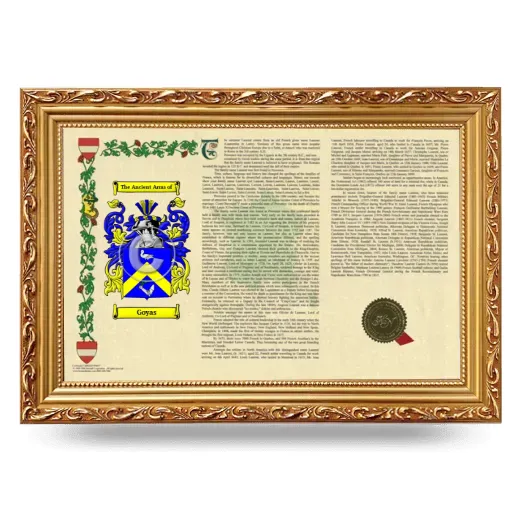Goyas Armorial Landscape Framed - Gold