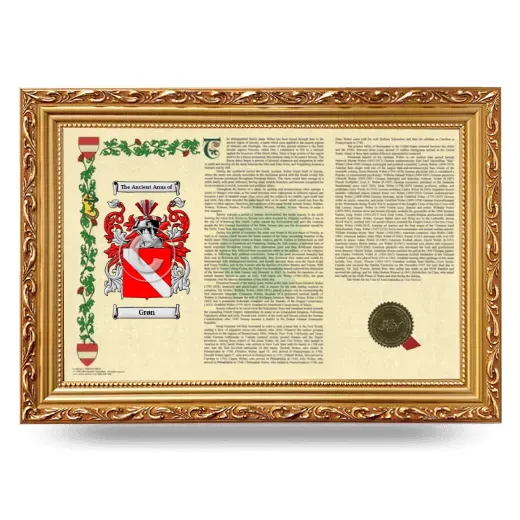 Grøn Armorial Landscape Framed - Gold