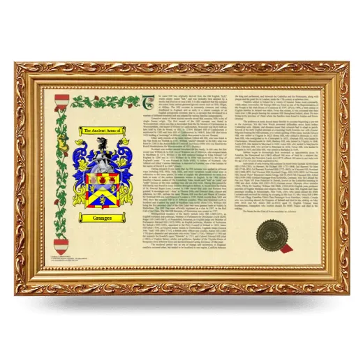 Granges Armorial Landscape Framed - Gold
