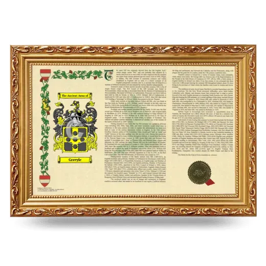 Gravyle Armorial Landscape Framed - Gold