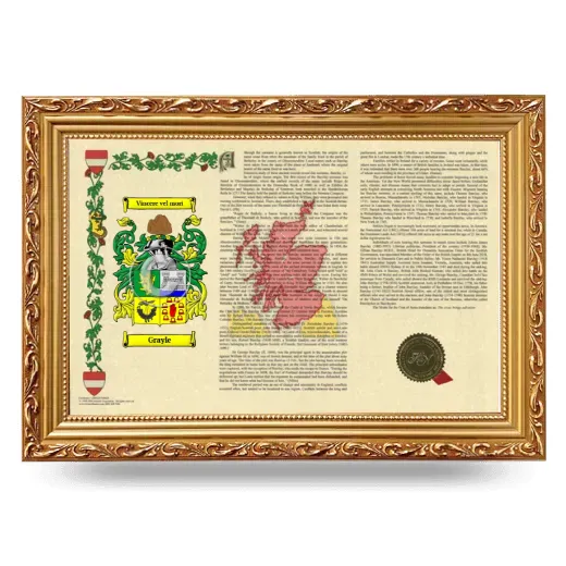 Grayle Armorial Landscape Framed - Gold