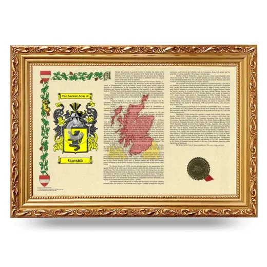 Graysich Armorial Landscape Framed - Gold