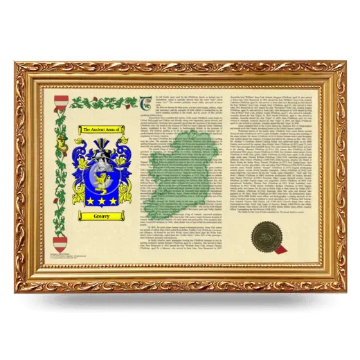 Greavy Armorial Landscape Framed - Gold
