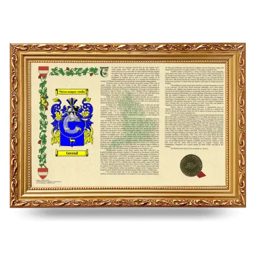 Greend Armorial Landscape Framed - Gold