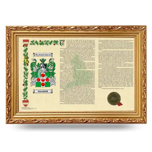Greenfeild Armorial Landscape Framed - Gold