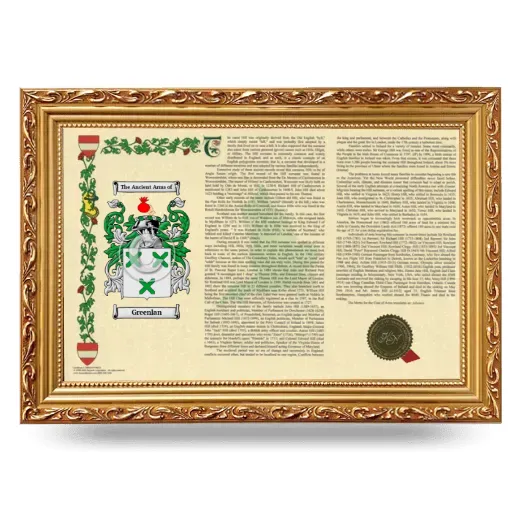 Greenlan Armorial Landscape Framed - Gold