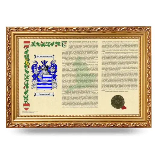 Greenstead Armorial Landscape Framed - Gold
