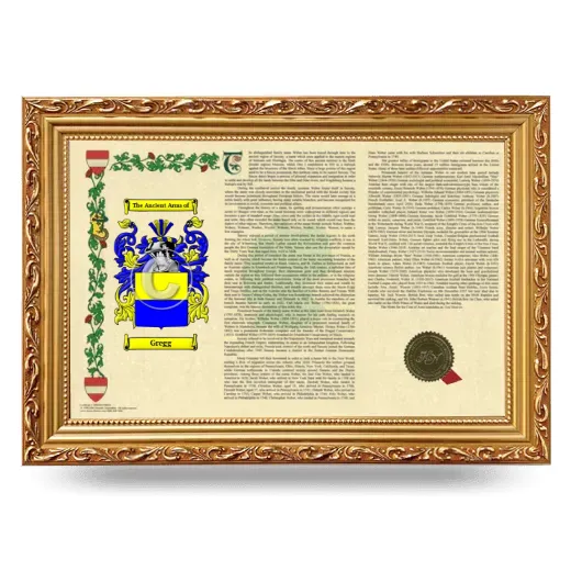 Gregg Armorial Landscape Framed - Gold