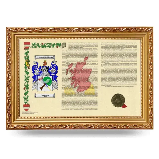Greggor Armorial Landscape Framed - Gold