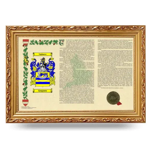 Gregorey Armorial Landscape Framed - Gold