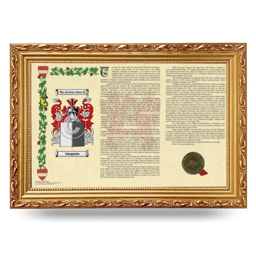 Gregorio Armorial Landscape Framed - Gold