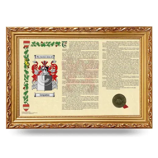 Gregorios Armorial Landscape Framed - Gold