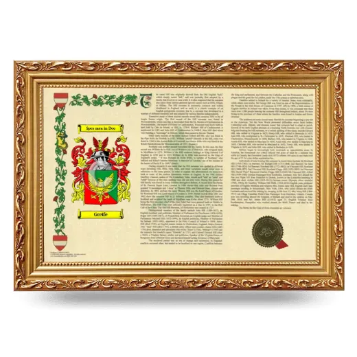 Greife Armorial Landscape Framed - Gold
