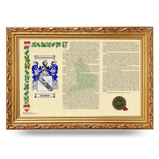 Grenehoe Armorial Landscape Framed - Gold
