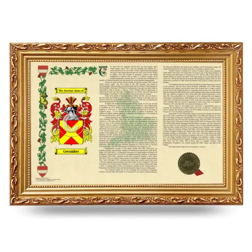 Grenniker Armorial Landscape Framed - Gold