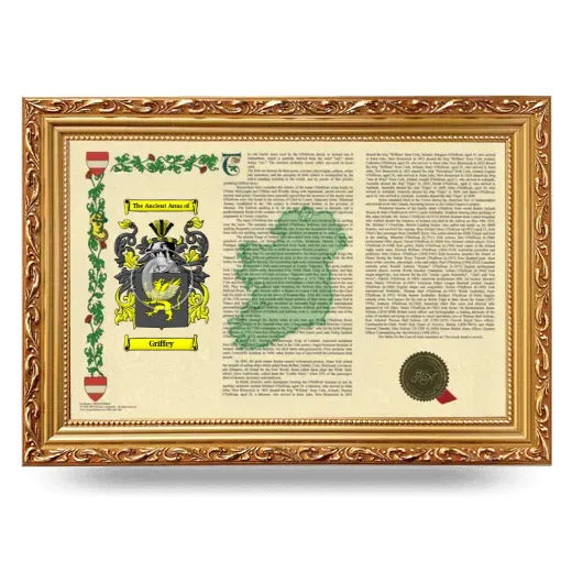 Griffey Armorial Landscape Framed - Gold