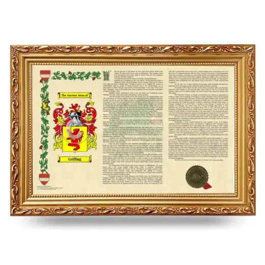 Griffing Armorial Landscape Framed - Gold