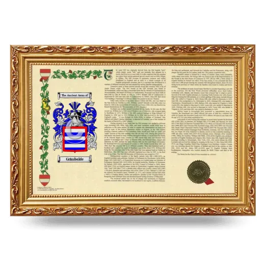 Grimbalde Armorial Landscape Framed - Gold