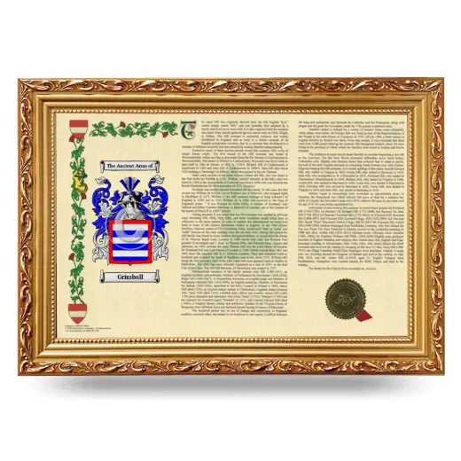 Grimball Armorial Landscape Framed - Gold