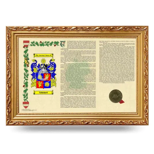 Grimmet Armorial Landscape Framed - Gold