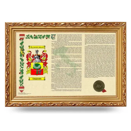 Grippaudo Armorial Landscape Framed - Gold