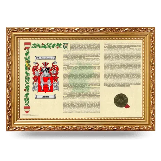 Gritzer Armorial Landscape Framed - Gold