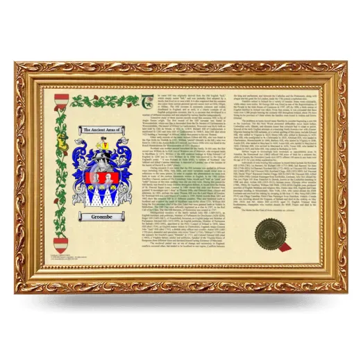 Groombe Armorial Landscape Framed - Gold