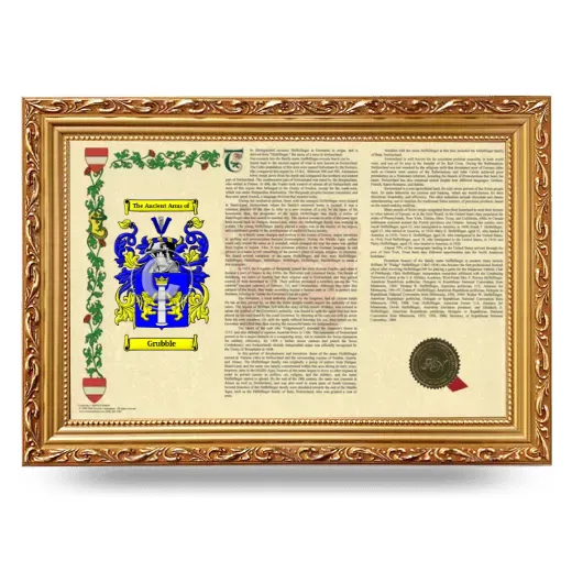 Grubble Armorial Landscape Framed - Gold