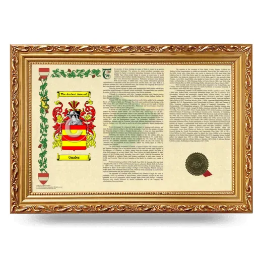 Guales Armorial Landscape Framed - Gold