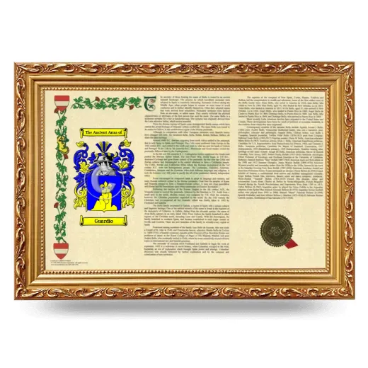 Guardio Armorial Landscape Framed - Gold