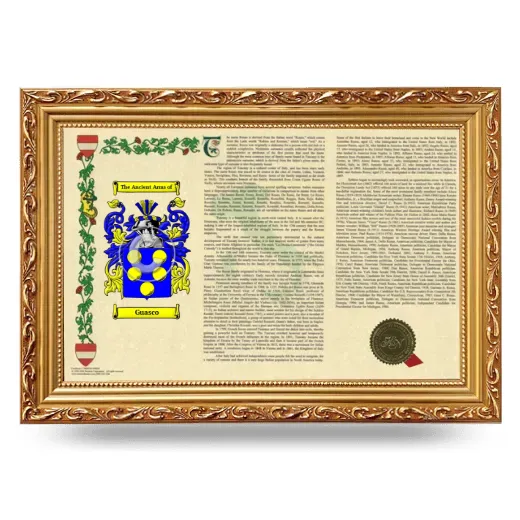 Guasco Armorial Landscape Framed - Gold