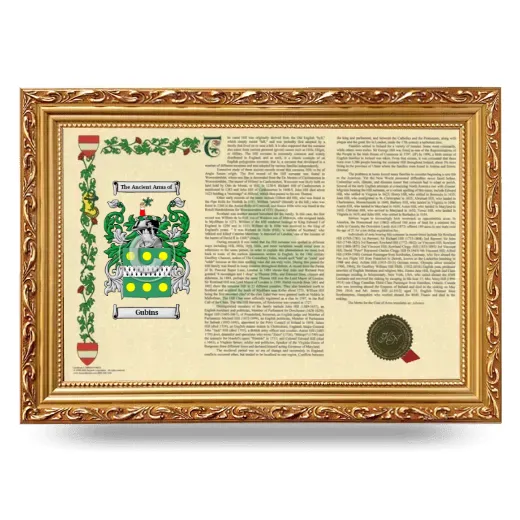 Gubins Armorial Landscape Framed - Gold